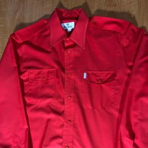 Bill Blass Button Front Shirt Long Sleeve Mens L